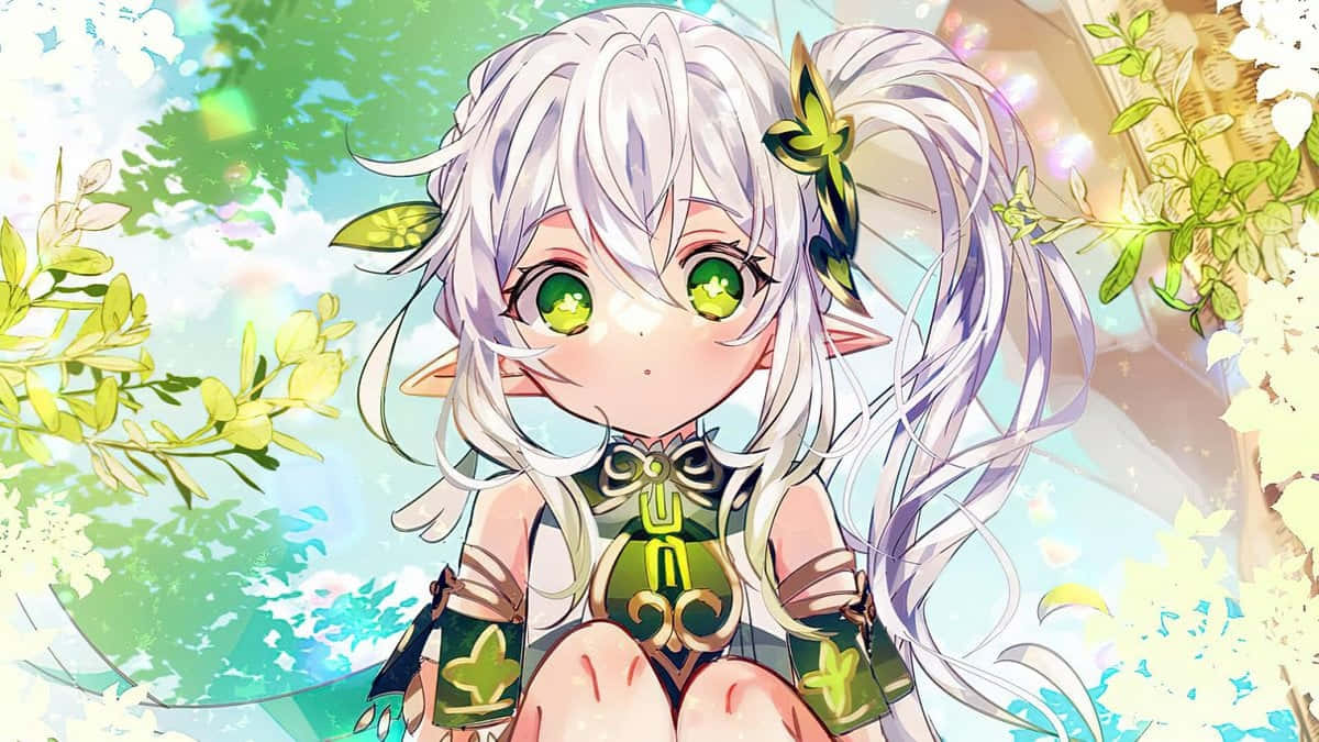 Nahida, anime character, chibi, SD Desktop Wallpaper