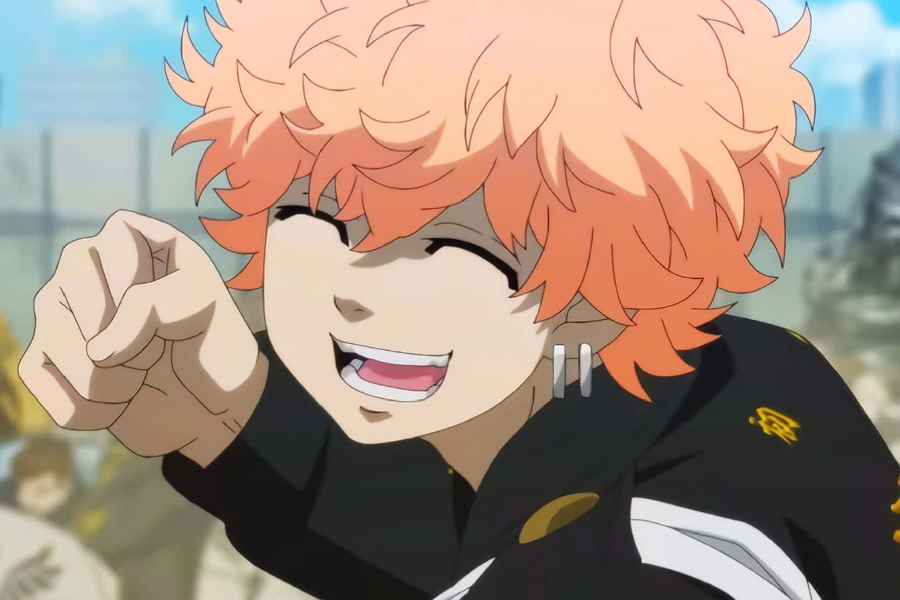 Nahoya Kawata, spiky orange hair, black jacket, HD Desktop Wallpaper