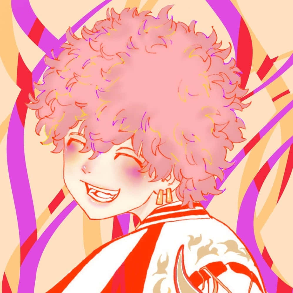 Nahoya Kawata, pink curly hair, purple red, SD Desktop Wallpaper