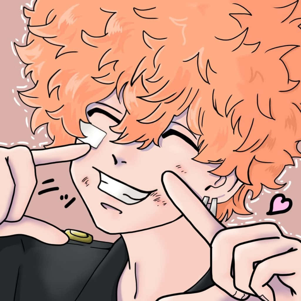 Nahoya Kawata, spiky orange hair, winks, SD Desktop Wallpaper