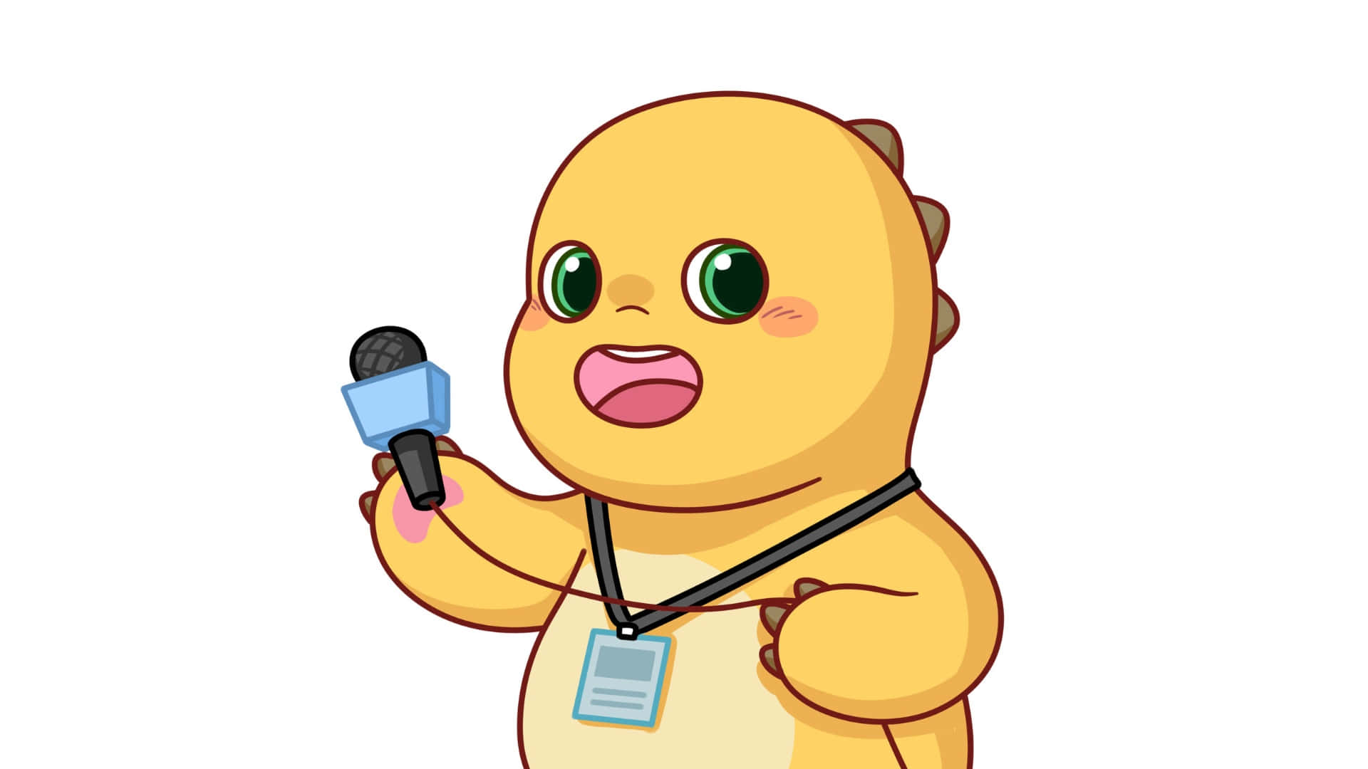 Nailoong, yellow cartoon dinosaur, green eyes, Full HD Desktop Wallpaper