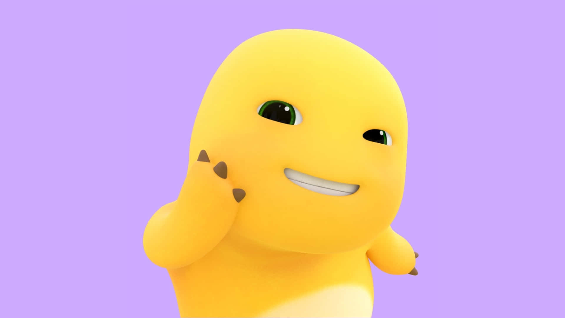 Nailoong, cute yellow character, green eyes, Full HD Desktop Wallpaper