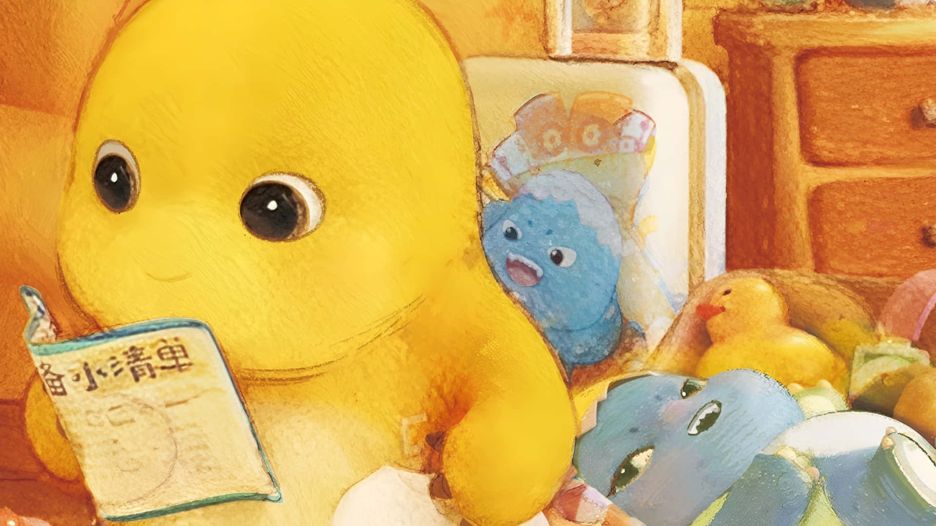 Nailoong, yellow plush toy, blue plush toys, Full HD Desktop Wallpaper