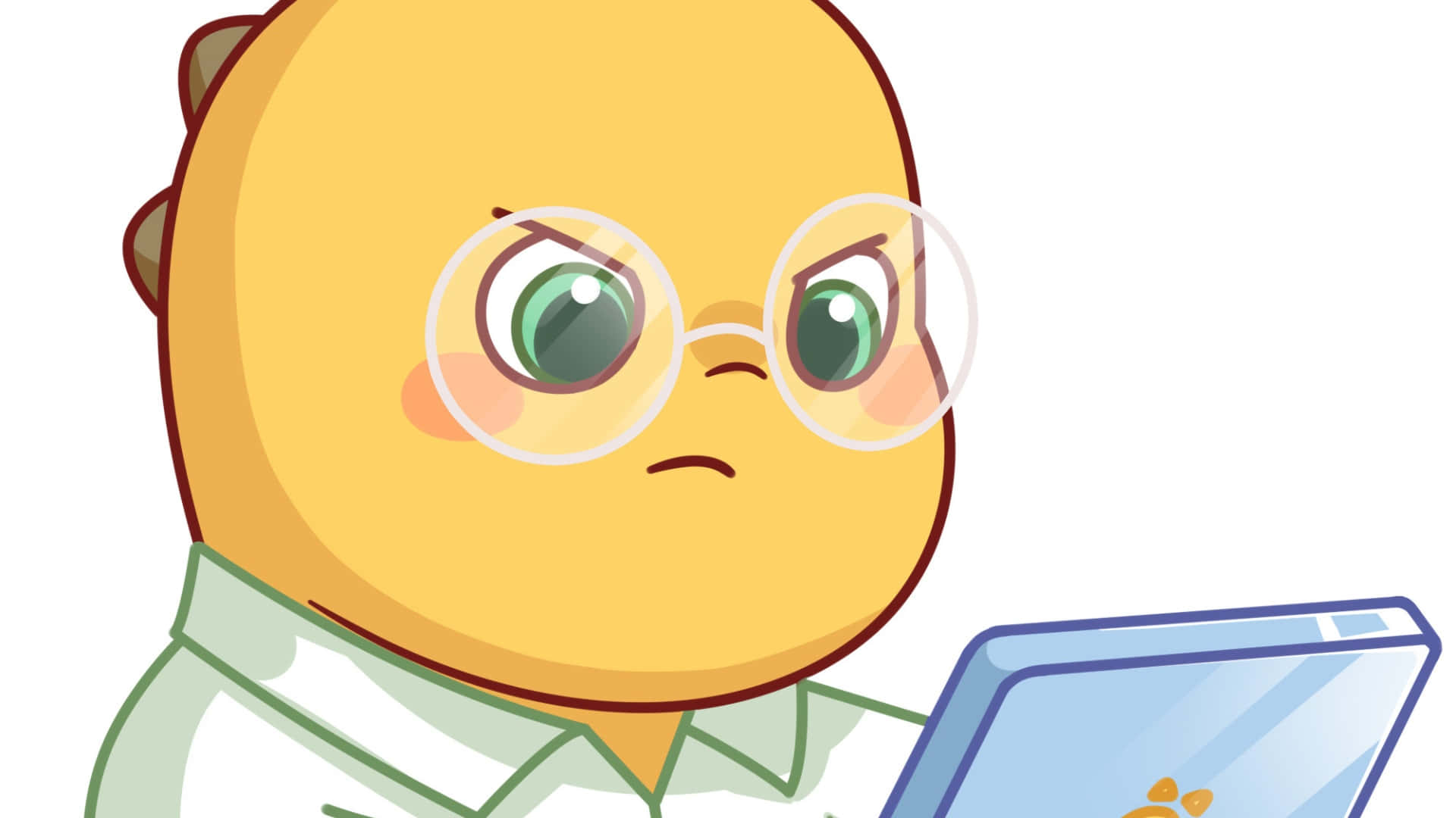 Nailoong, tablet, yellow cartoon dinosaur, Full HD Desktop Wallpaper