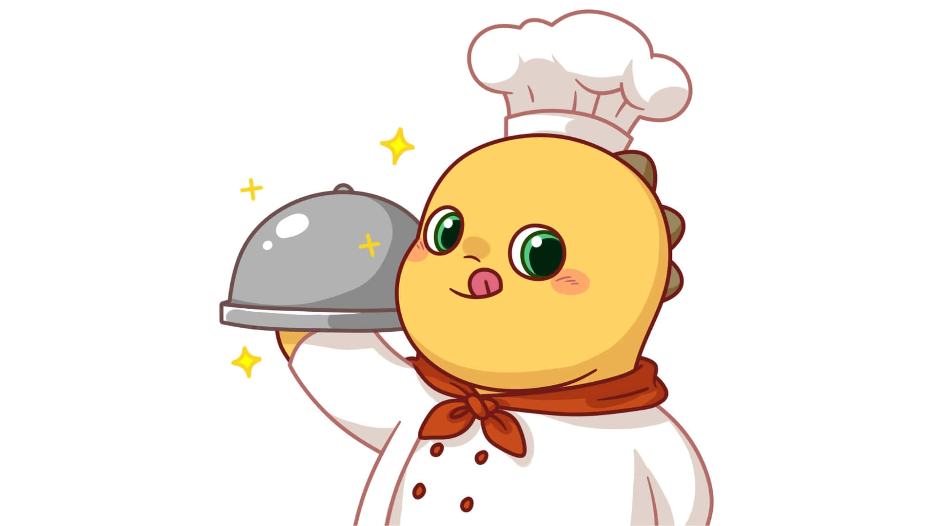 Nailoong, chef character, yellow cartoon chicken, Full HD Desktop Wallpaper