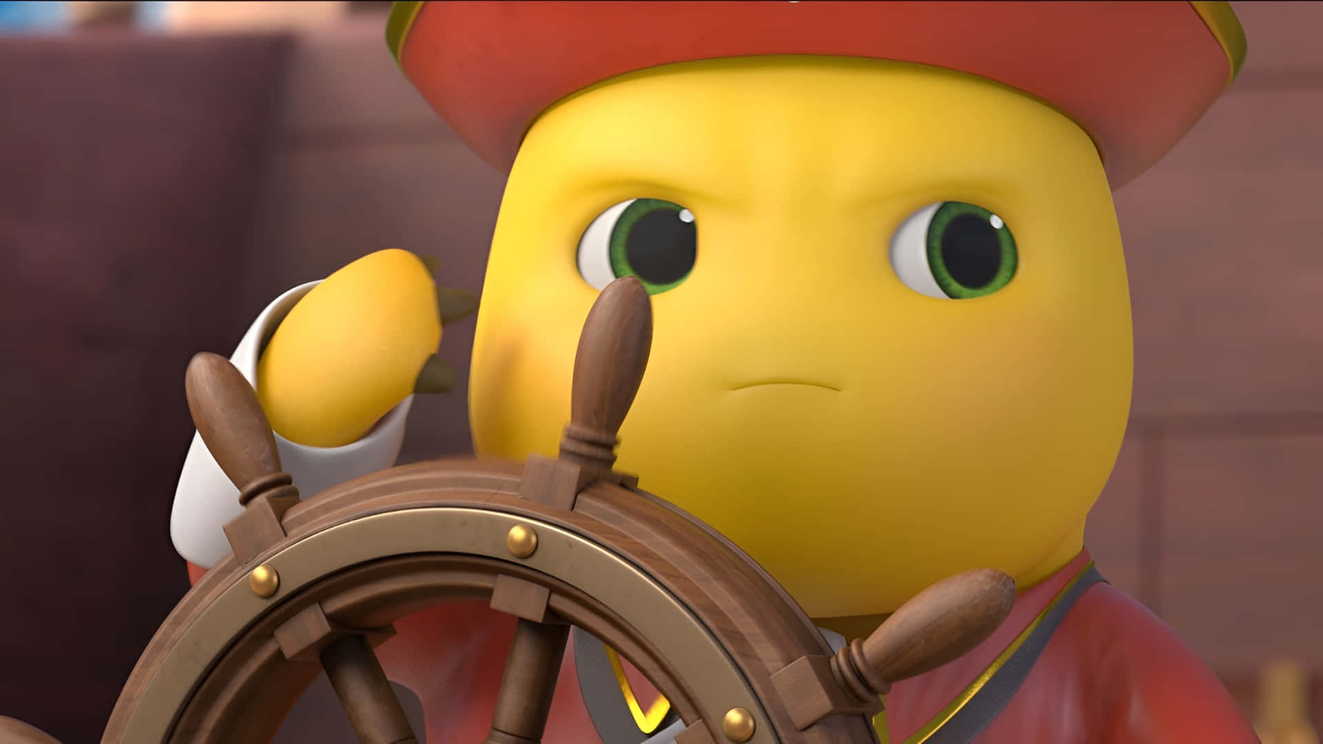 Nailoong, yellow cartoon character, red hat, Full HD Desktop Wallpaper