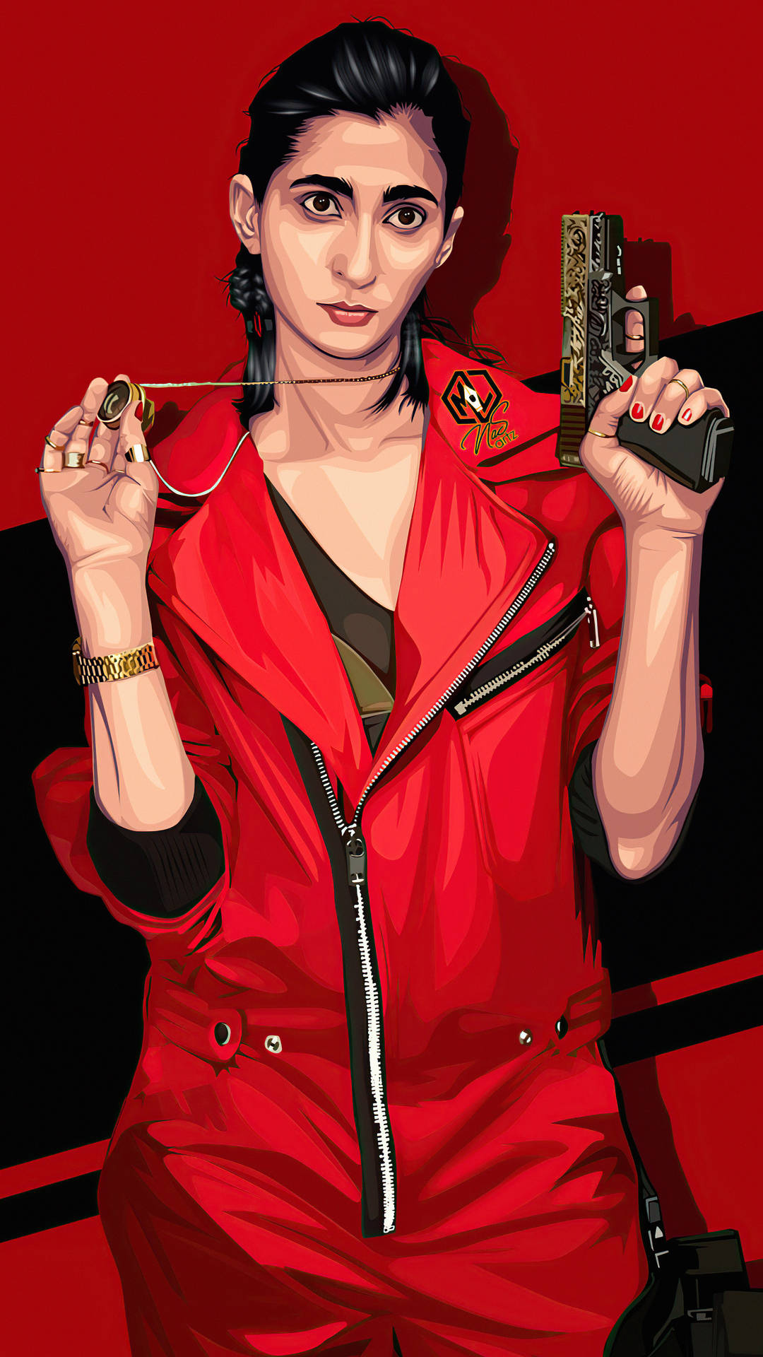 Money Heist, Nairobi, red jumpsuit, Full HD Phone Wallpaper