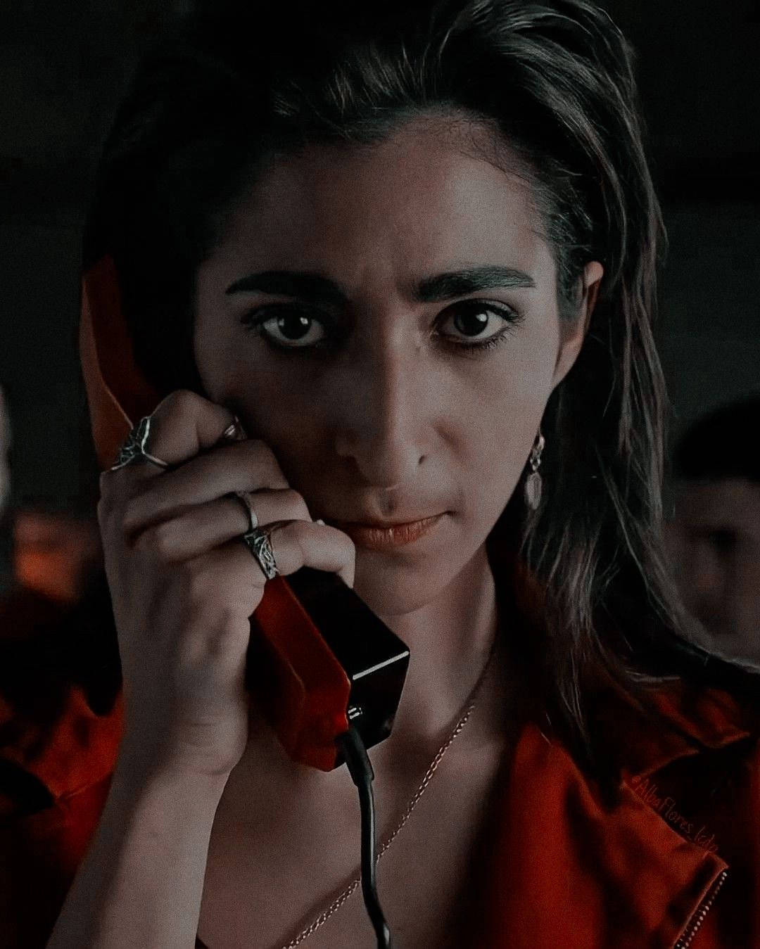 Nairobi money heist, red phone, dimly lit room, HD Phone Wallpaper