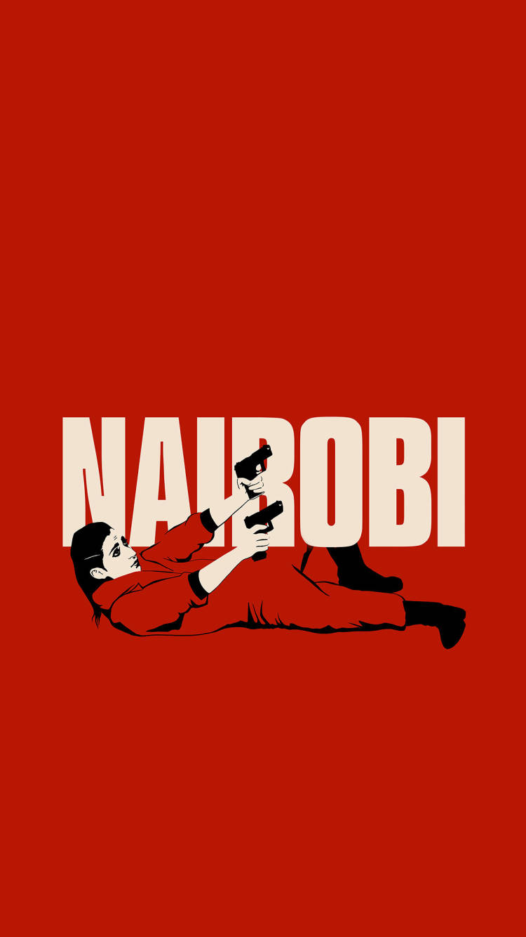 Nairobi Money Heist, red, solid red background, HD Phone Wallpaper