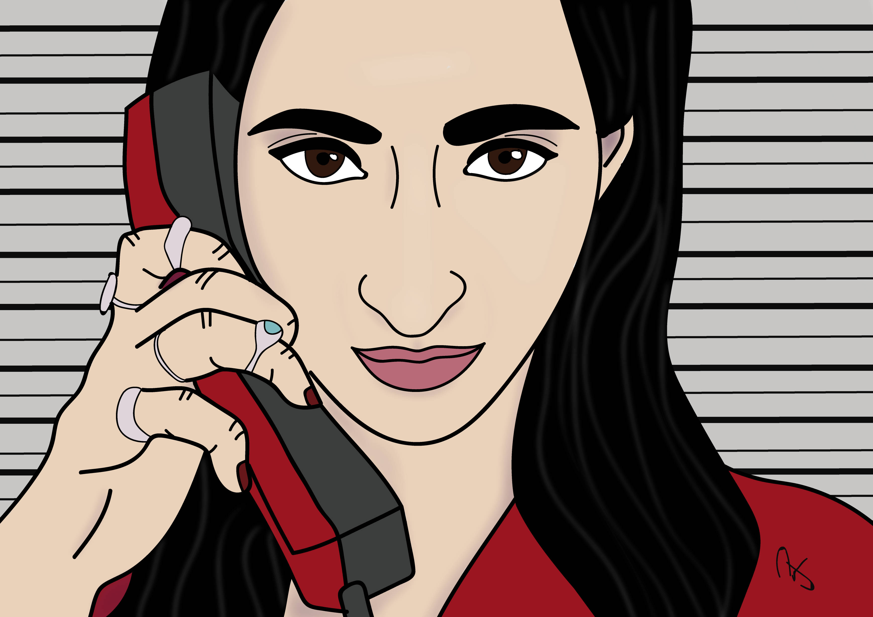 Nairobi, Money Heist, red phone, 2K Desktop Wallpaper