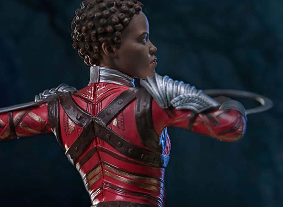 Nakia, red and silver armor, superheroine, SD Desktop Wallpaper
