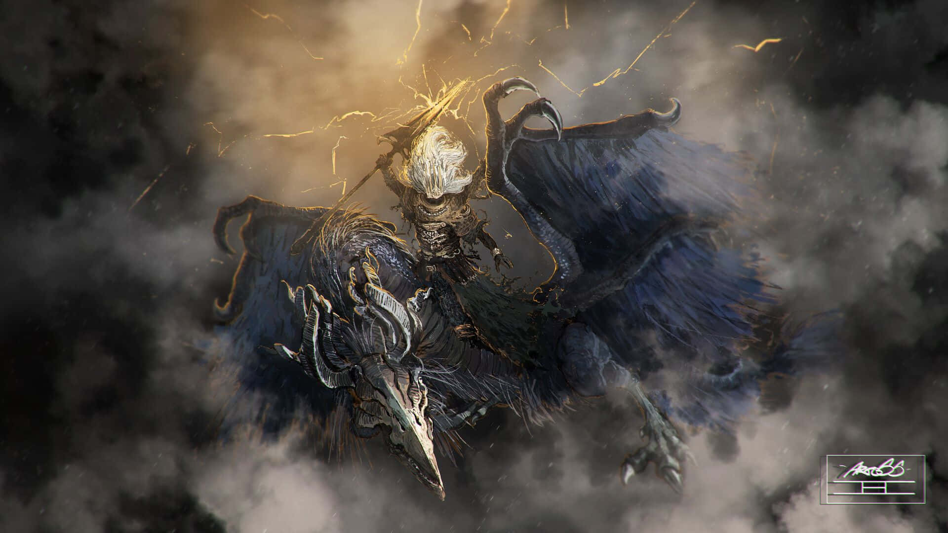 Nameless King, skeletal warrior, glowing eyes, Full HD Desktop Wallpaper