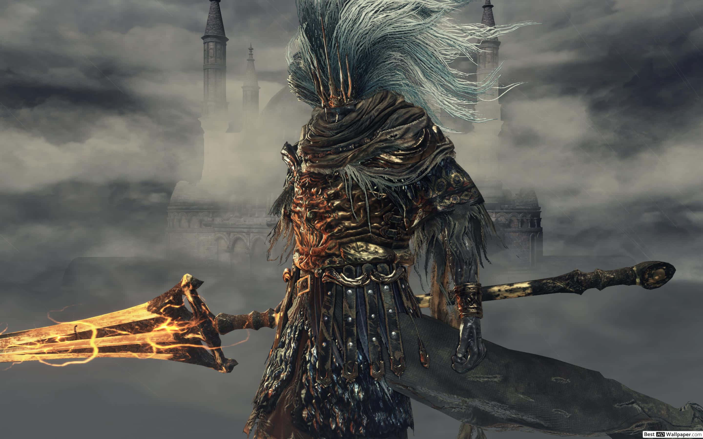 Nameless King, stormy skies, flowing silver hair, 2K Desktop Wallpaper