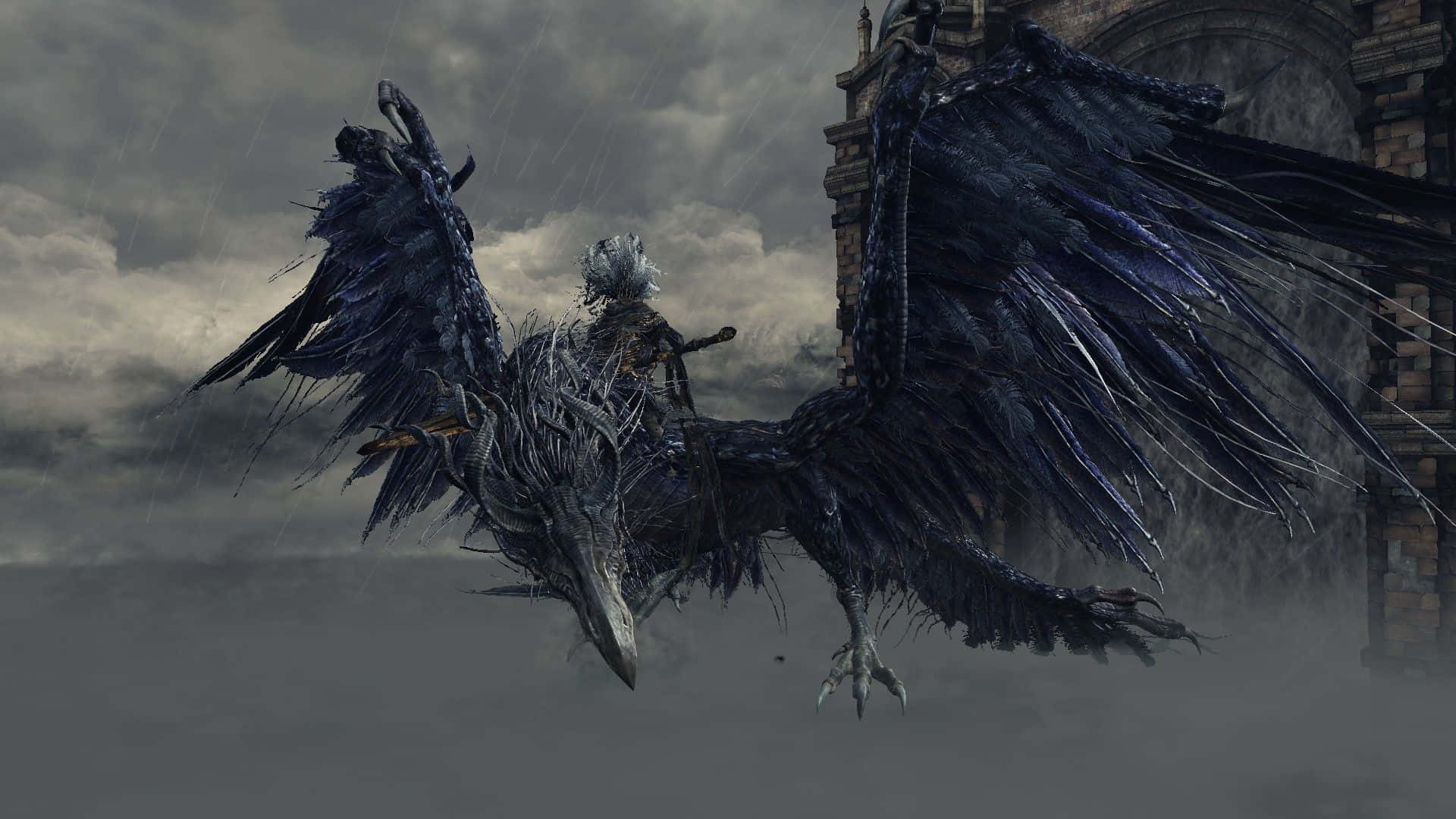 Nameless King, black raven, stormy sky, Full HD Desktop Wallpaper