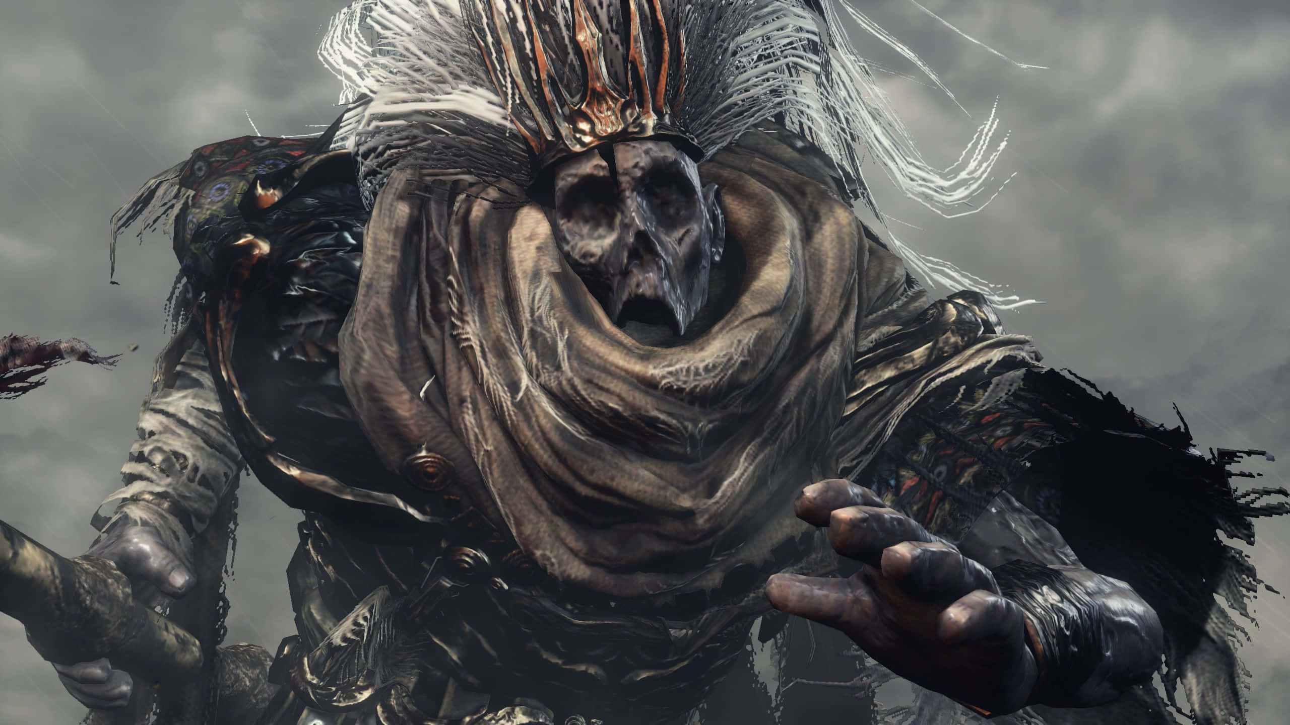 Nameless King, skeletal warrior, feathered headdress, 2K Desktop Wallpaper