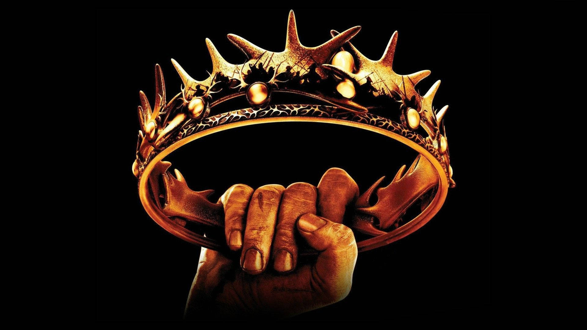 shiny king crown, spiked golden crown, glittering gold, Full HD Desktop Wallpaper