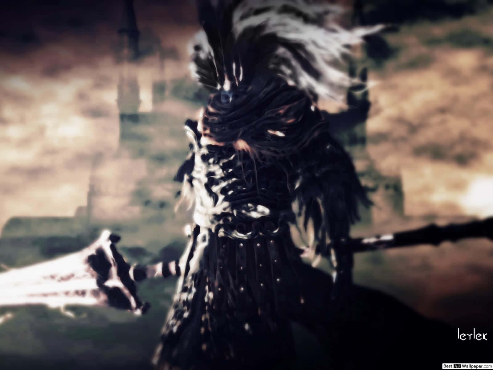 Nameless King, glowing sword, smoky castle, HD Desktop Wallpaper