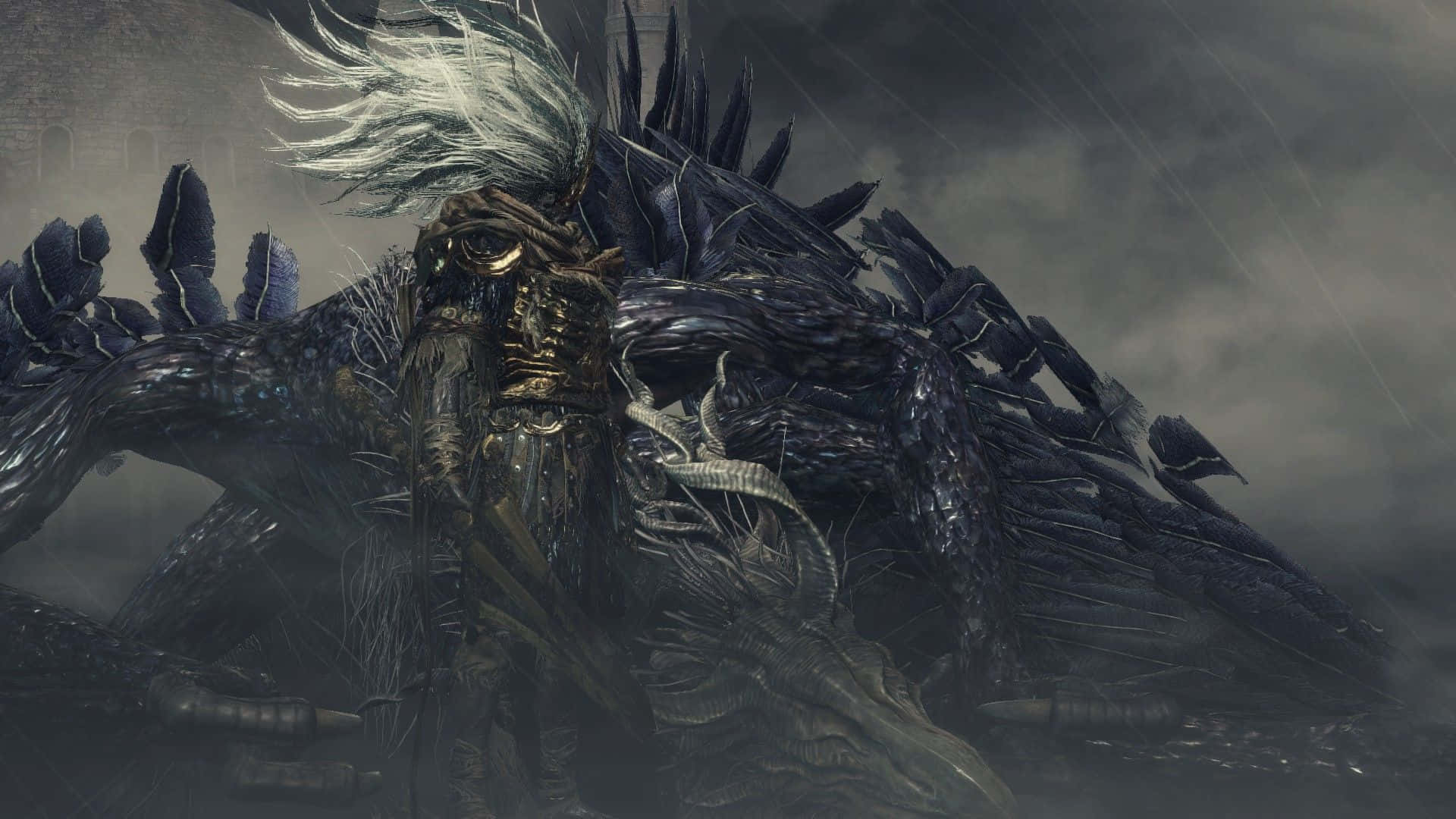 Nameless King, armored demon, white hair, Full HD Desktop Wallpaper