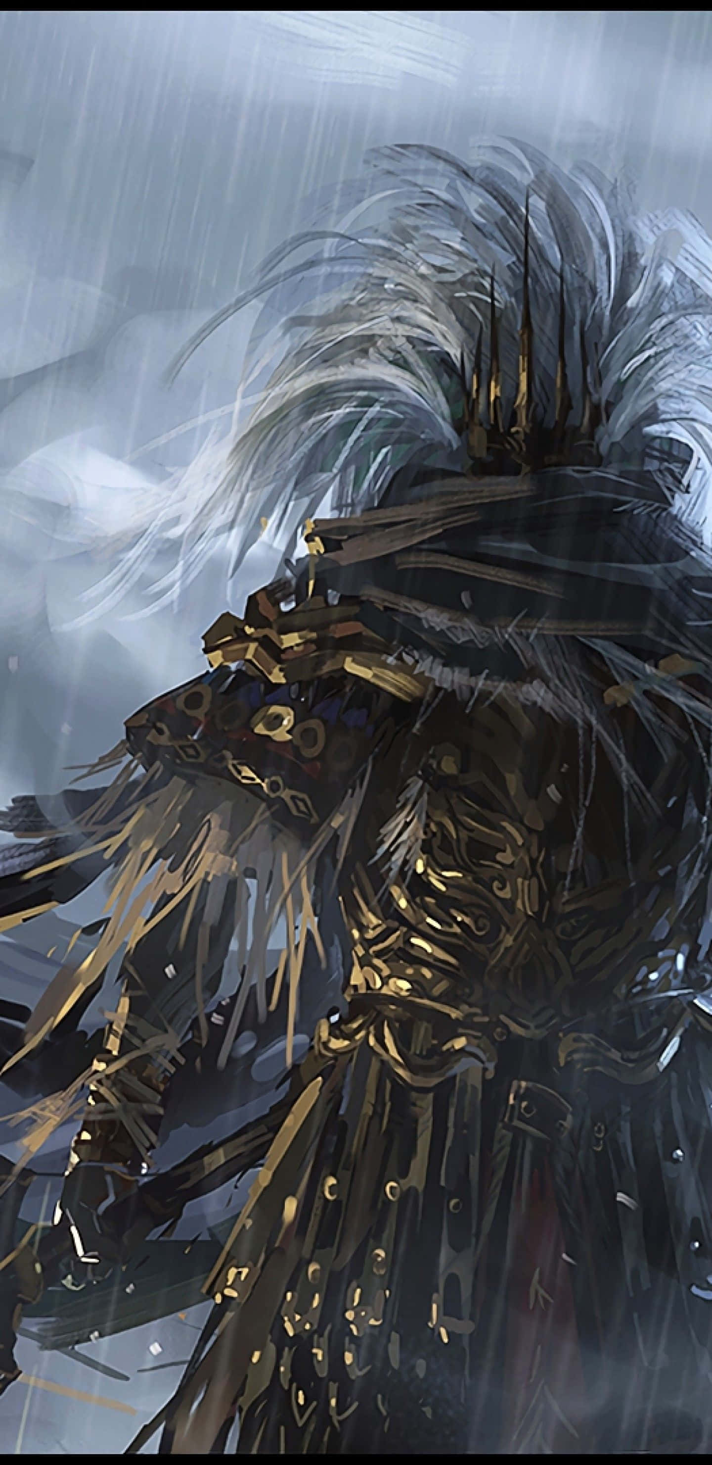 Nameless King, dark armor, gold accents, 2K Phone Wallpaper