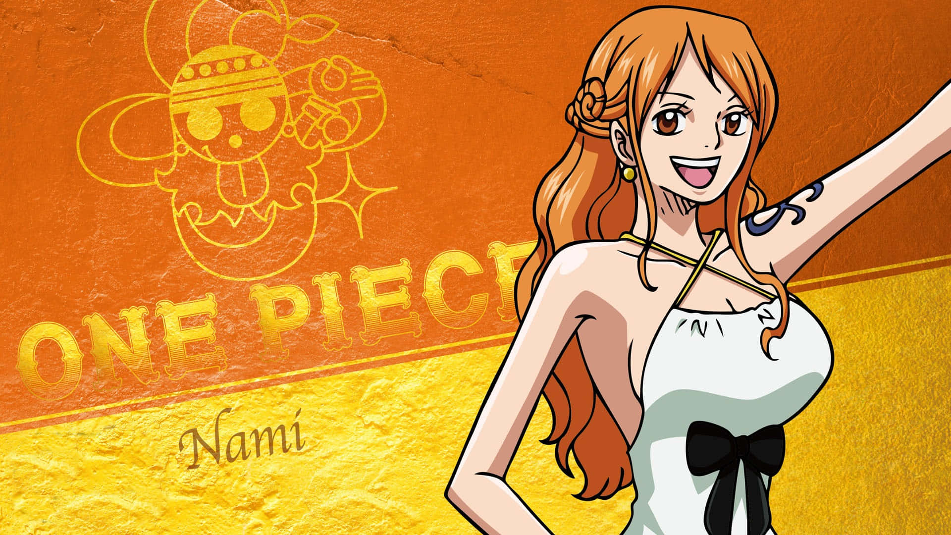 Nami, One Piece, white dress, Full HD Desktop Wallpaper