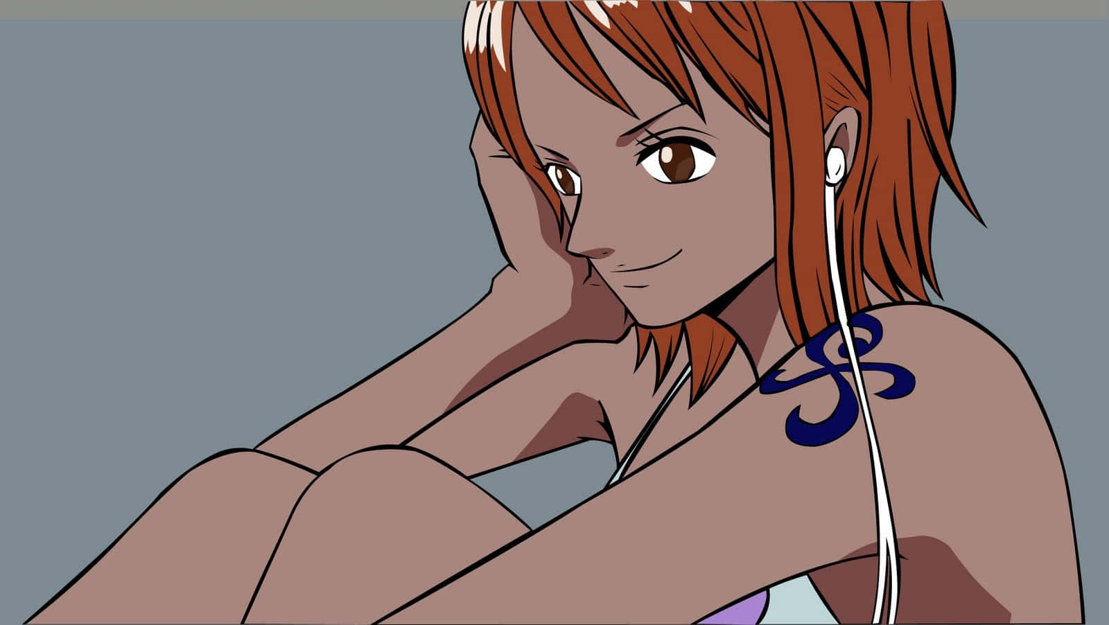 Nami One Piece, orange hair, blue tattoo, HD Desktop Wallpaper
