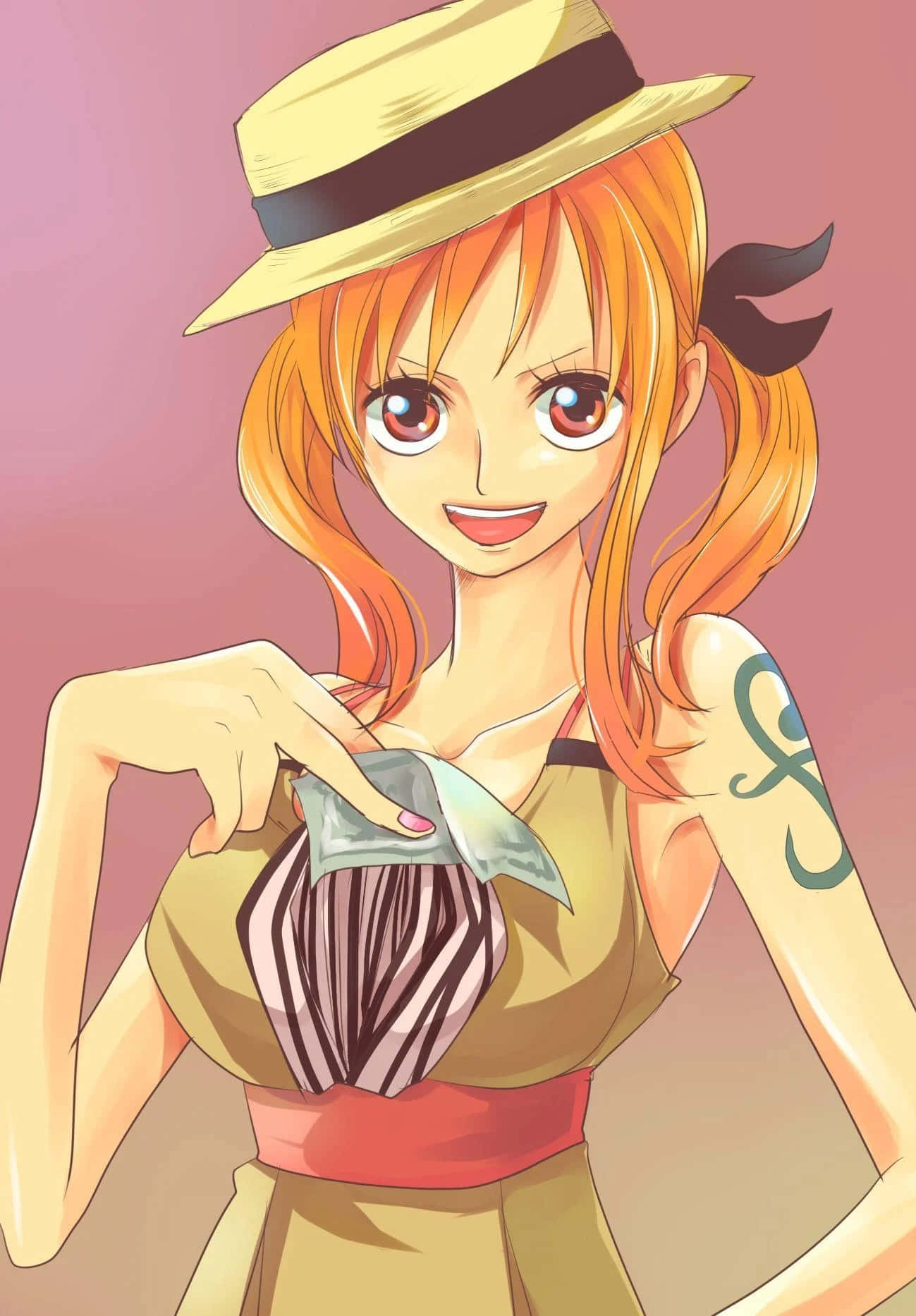 Nami, One Piece, orange hair, HD Phone Wallpaper