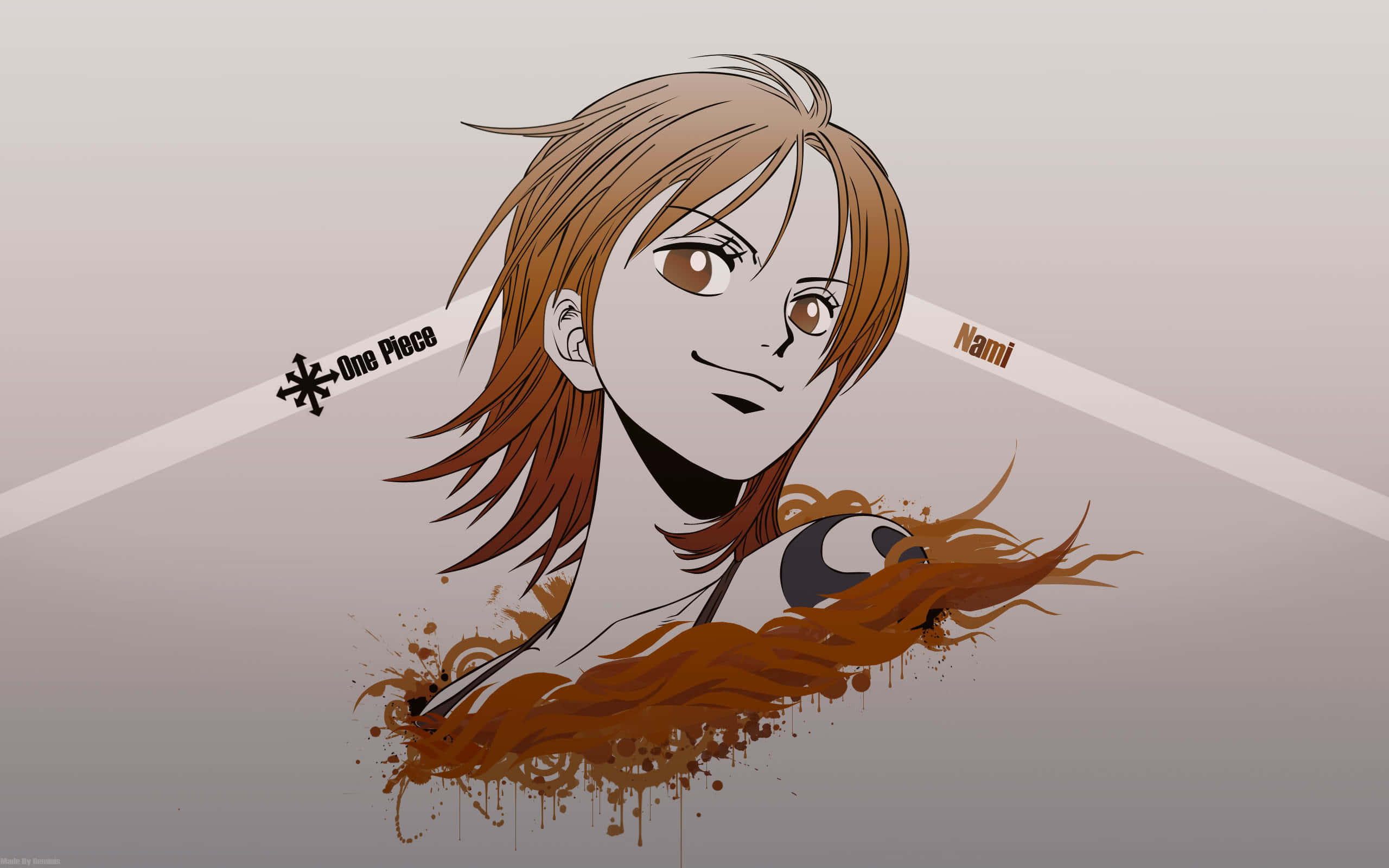 Nami, One Piece, brown hair, 2K Desktop Wallpaper