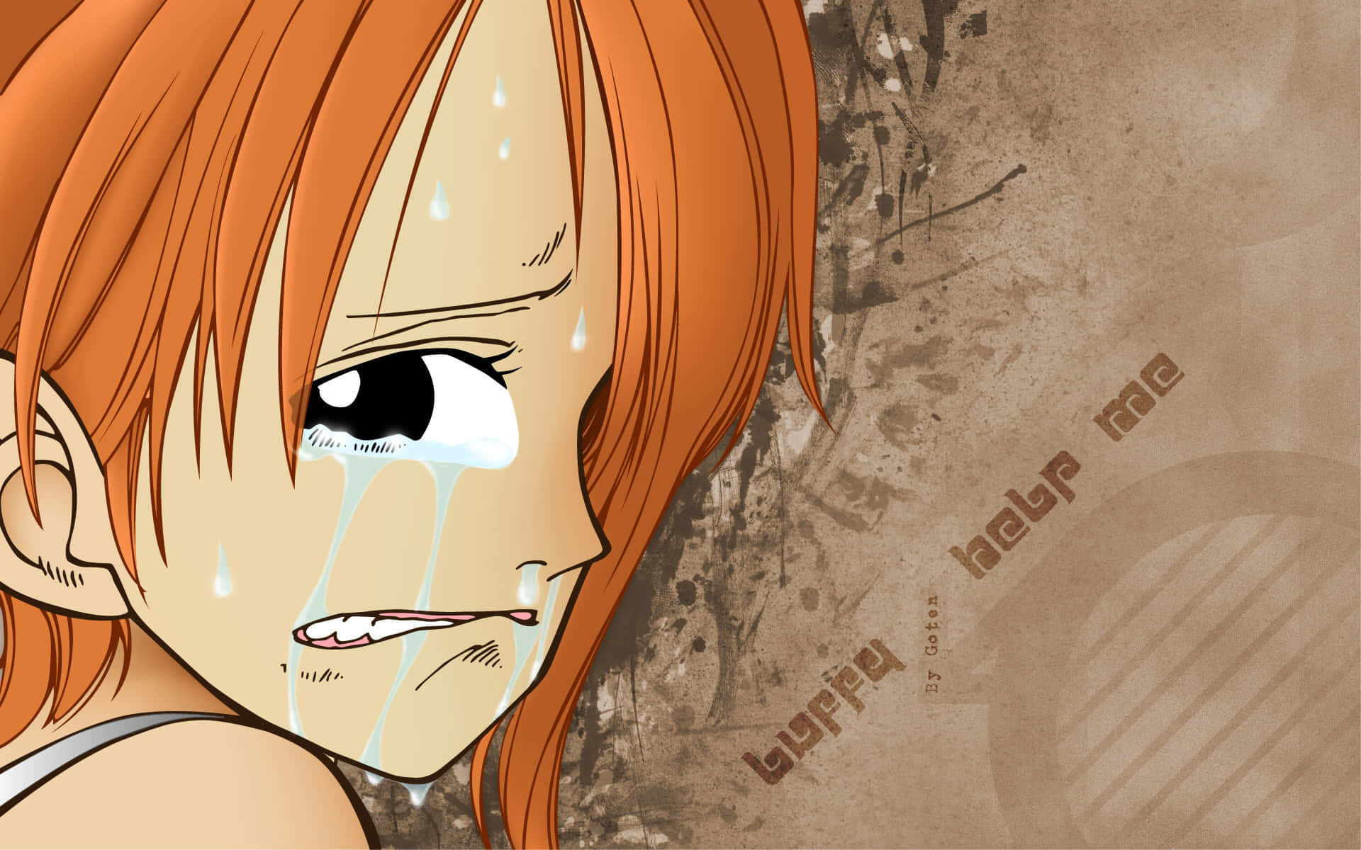 Nami One Piece, crying anime girl, orange hair, Full HD Desktop Wallpaper