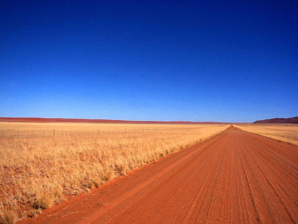 Namibia, sand path, red dirt road, SD Desktop Wallpaper