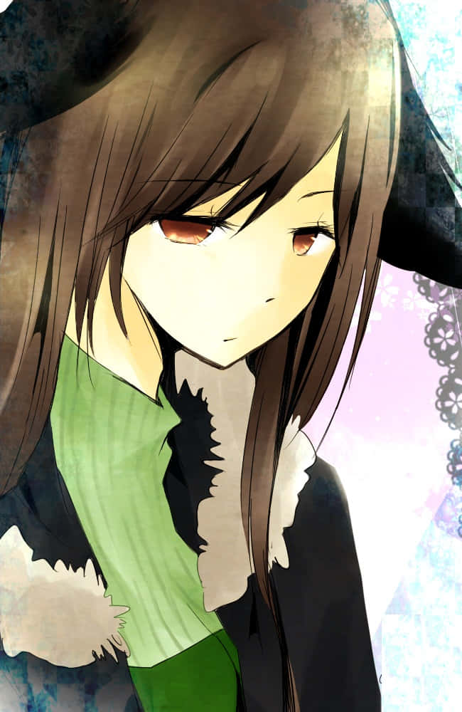 Namie Yagiri, brown hair, red eyes, SD Phone Wallpaper