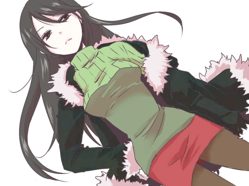 Namie Yagiri, green coat, pink fur trim, SD Desktop Wallpaper