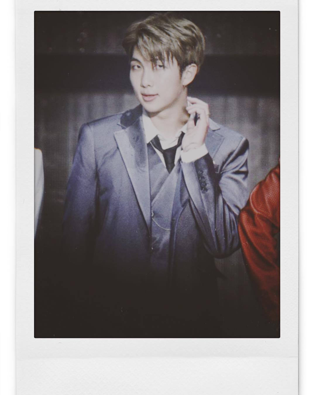 Namjoon, blue suit, dark textured backdrop, HD Phone Wallpaper