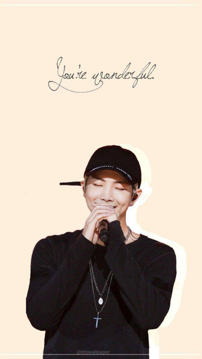 Namjoon, yellow, black cap, SD Phone Wallpaper