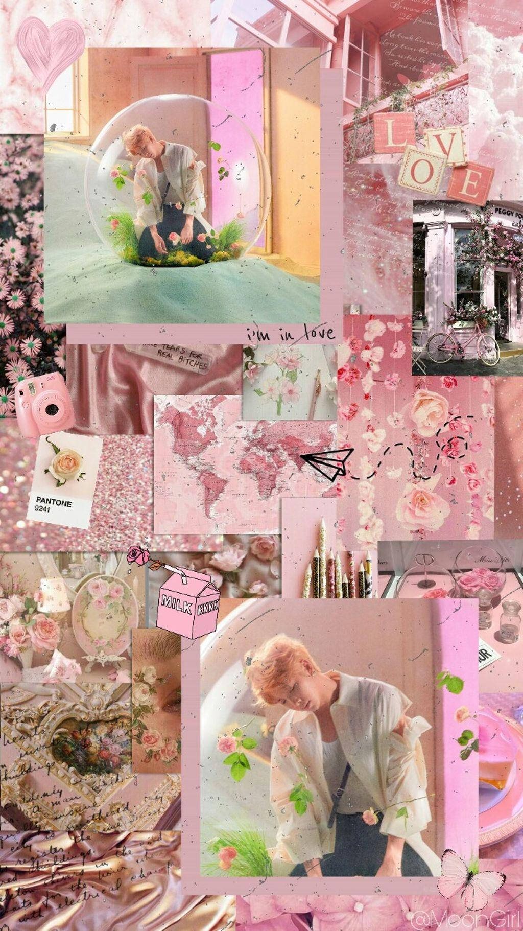 Namjoon, pink, bubble, HD Phone Wallpaper