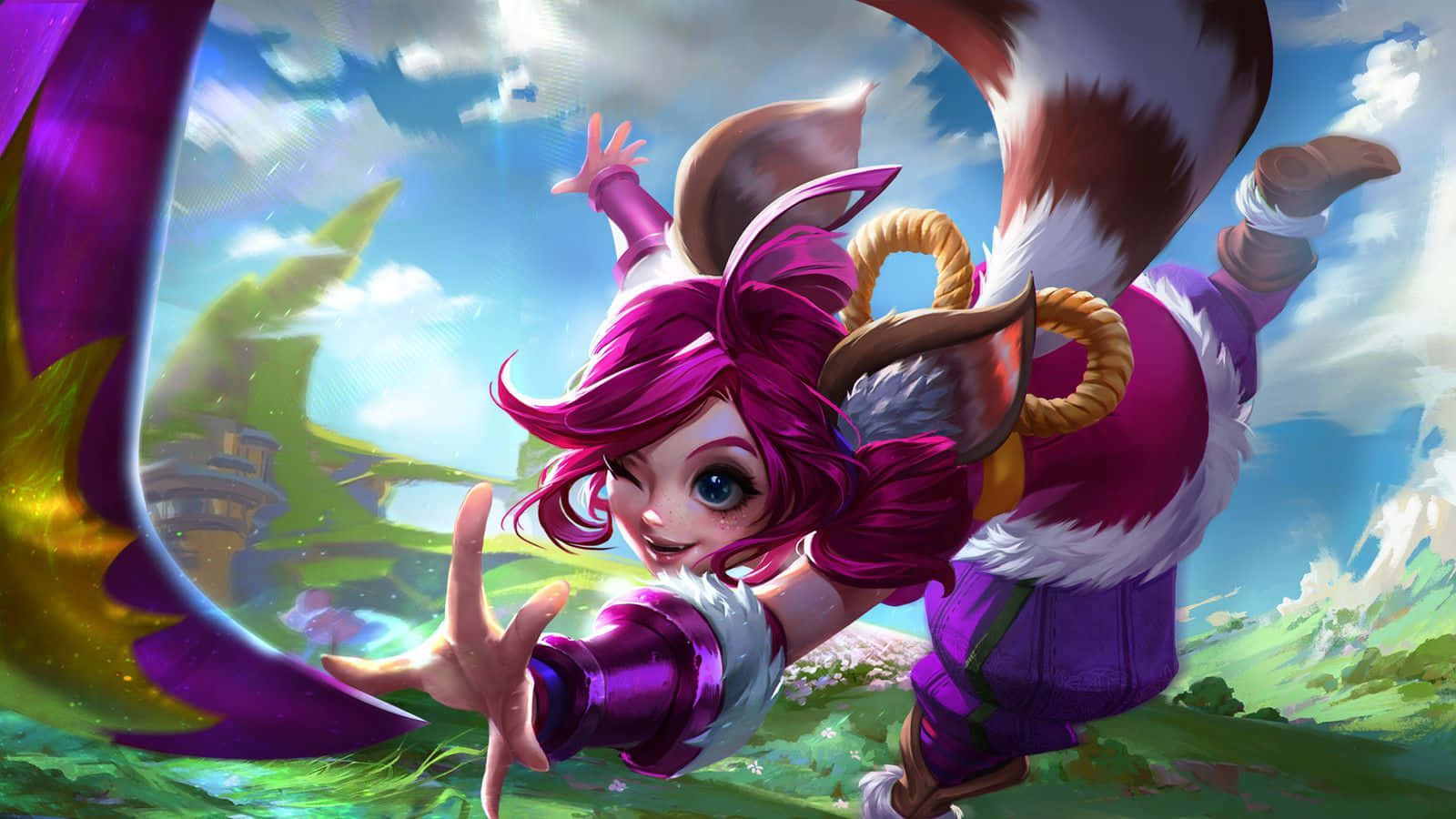 Nana Mobile Legends, boomerang throw, pink hair, HD Desktop Wallpaper