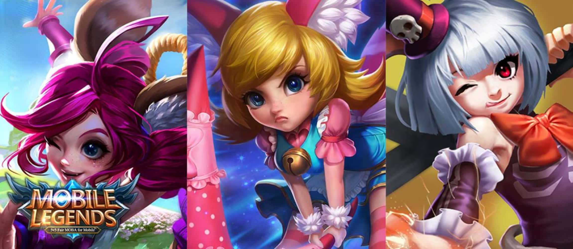 Nana Mobile Legends, pink hair, yellow hair, Full HD Desktop Wallpaper