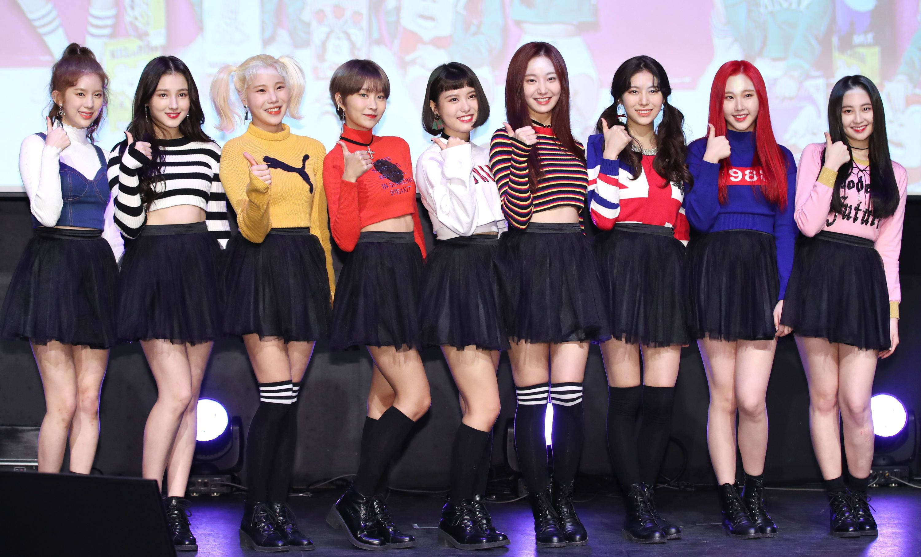 Nancy Momoland HD, group, colorful crop tops, 2K Desktop Wallpaper