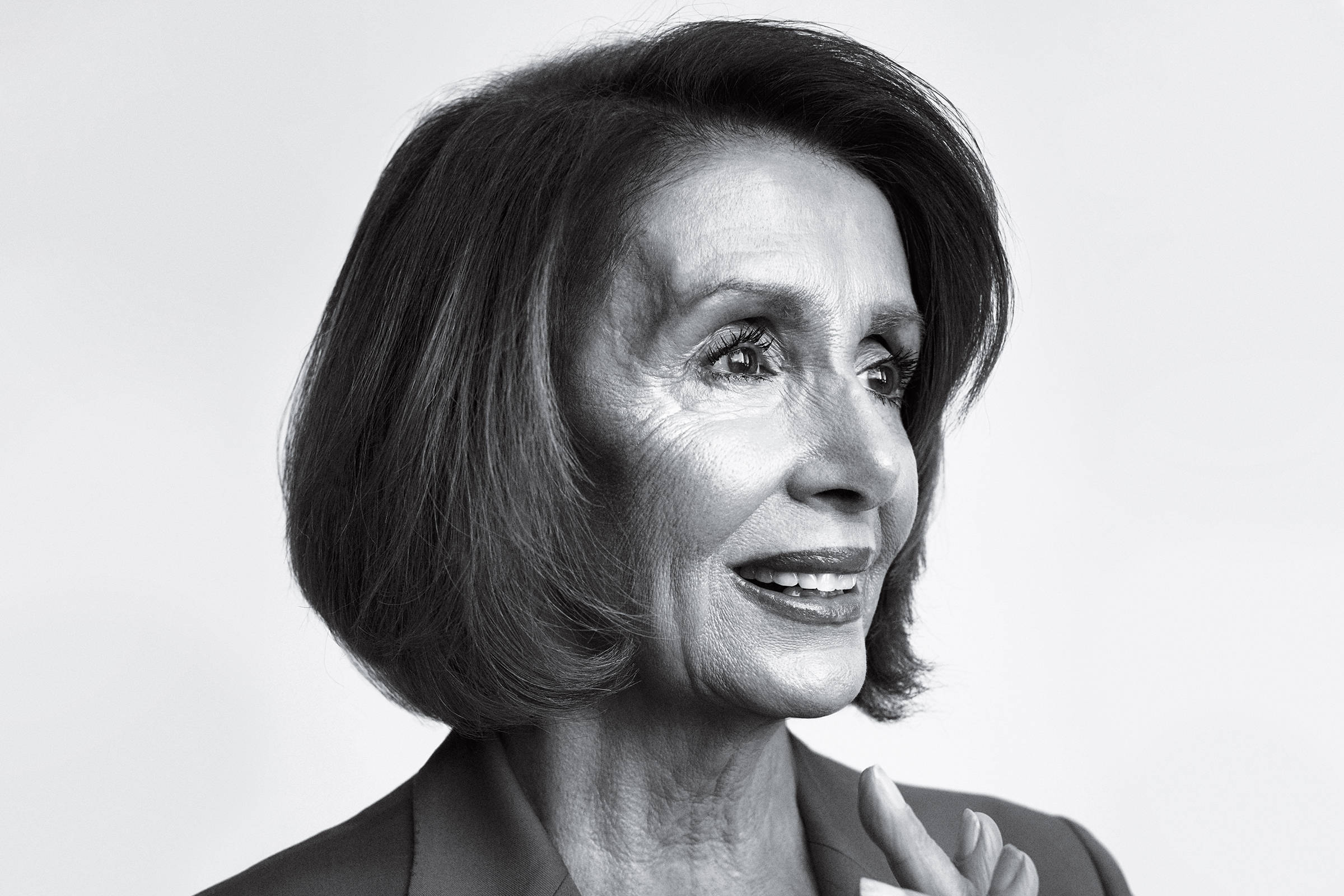 Nancy Pelosi, monochrome, bob haircut, Full HD Desktop Wallpaper