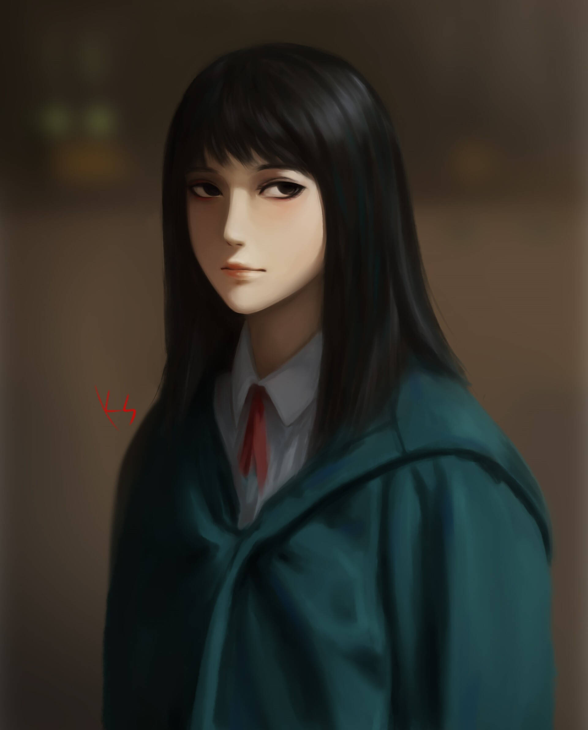 Nanno, oil textured, anime girl, Full HD Phone Wallpaper