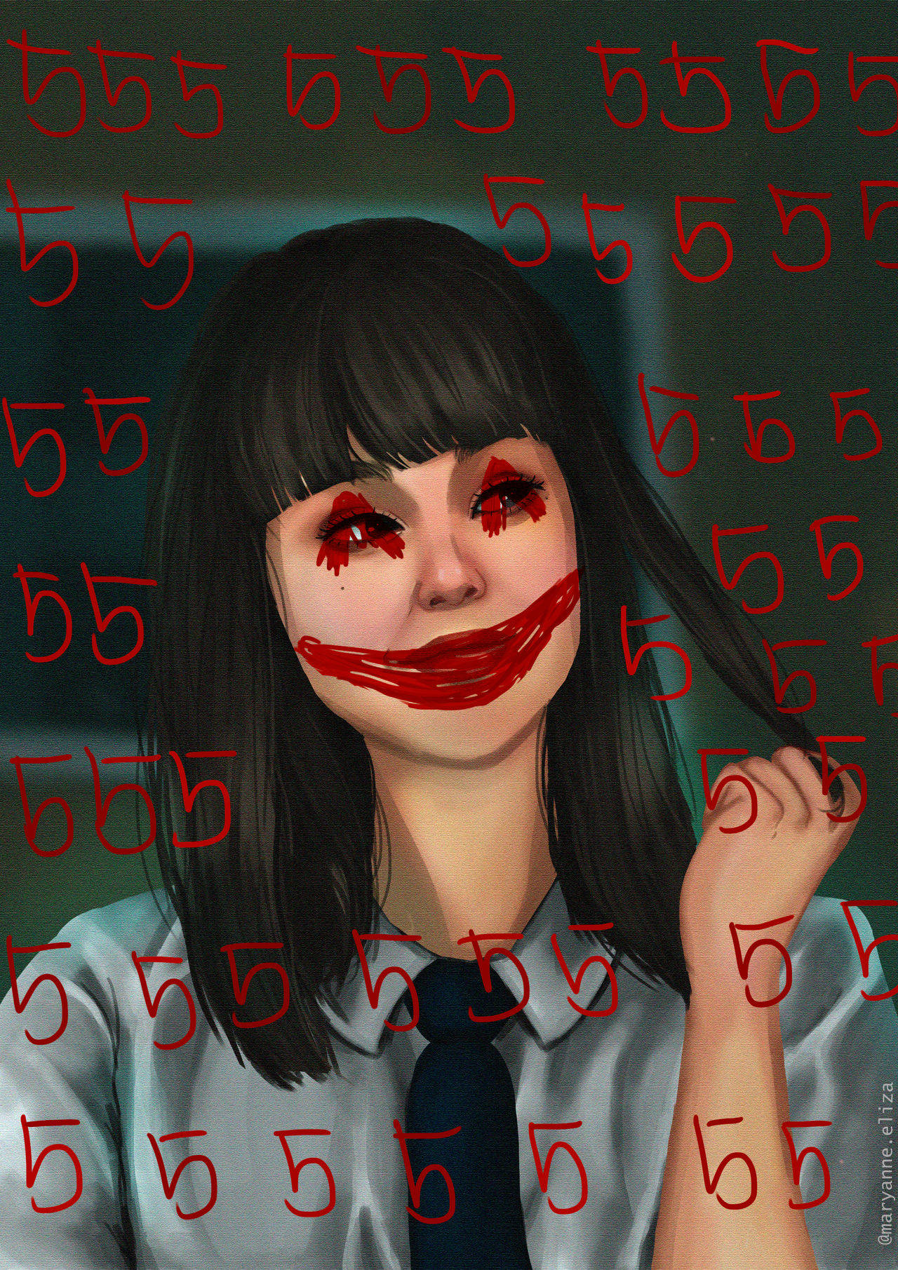 Nanno 555, bloodied eyes, bloodied lips, HD Phone Wallpaper