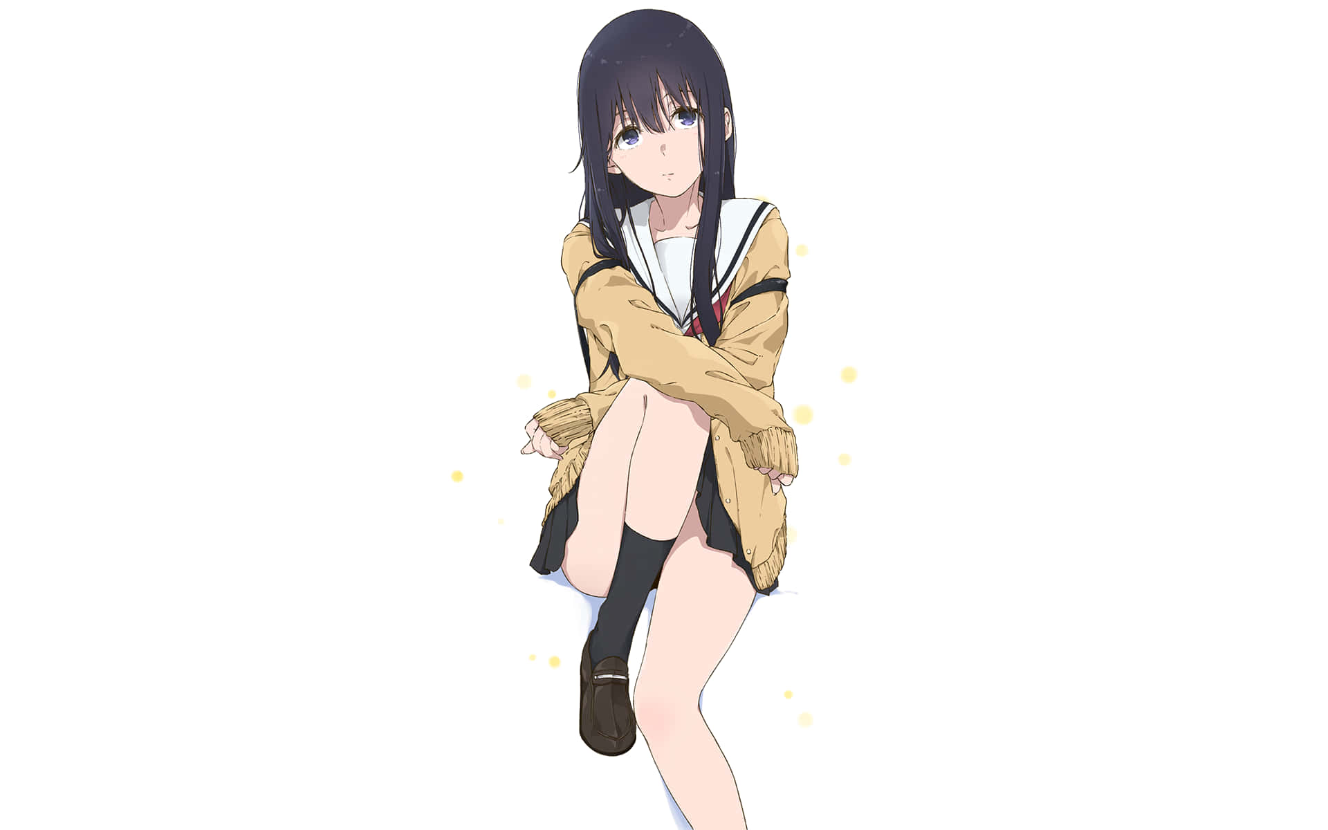 Naoka Ueno, beige jacket, plain white background, Full HD Desktop Wallpaper