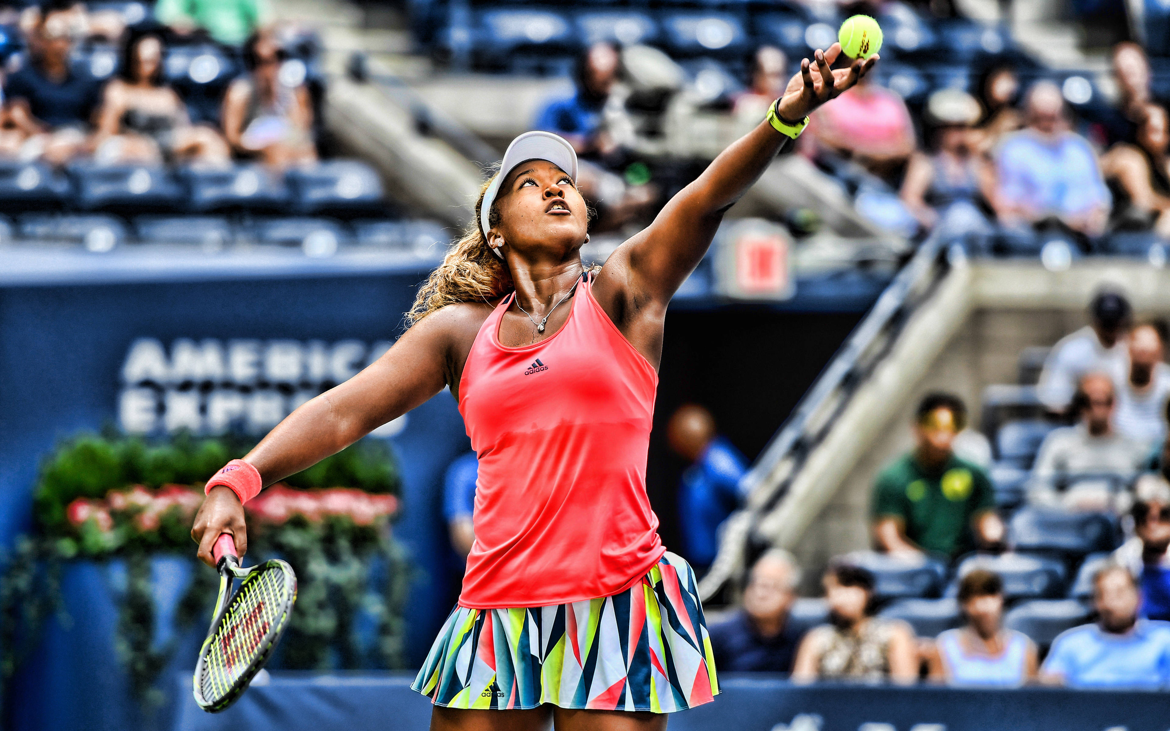 Naomi Osaka, tennis player, vibrant pink top, 4K Desktop Wallpaper