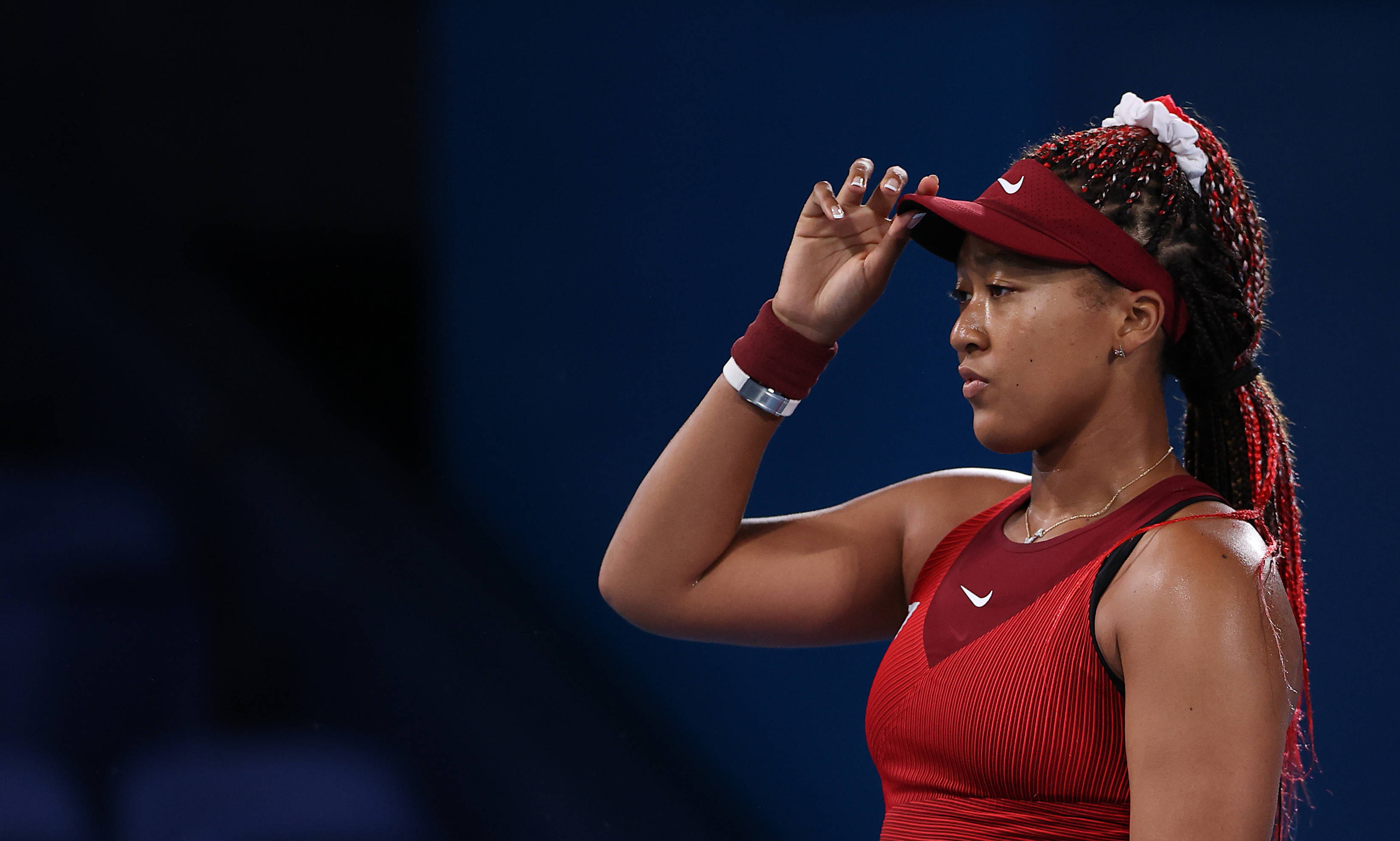 Naomi Osaka, 2020 Olympics, red gear, 2K Desktop Wallpaper