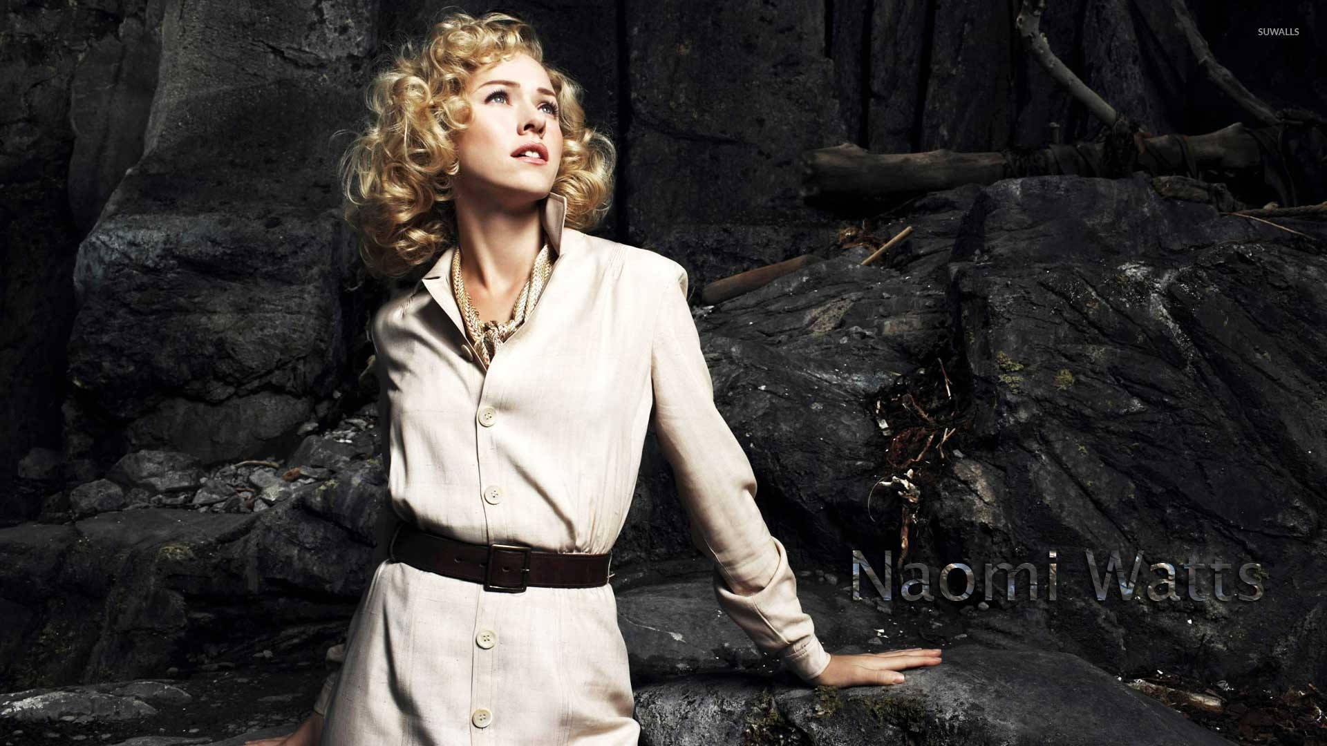Naomi Watts, beige dress, brown belt, Full HD Desktop Wallpaper