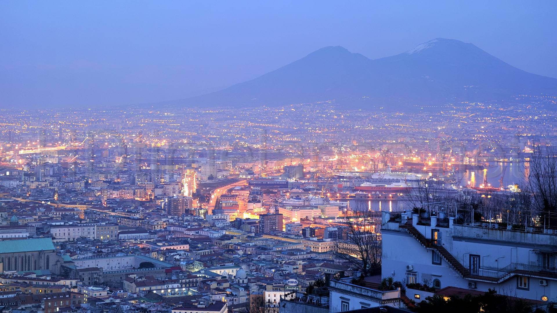 Naples, fog, dusk, Full HD Desktop Wallpaper