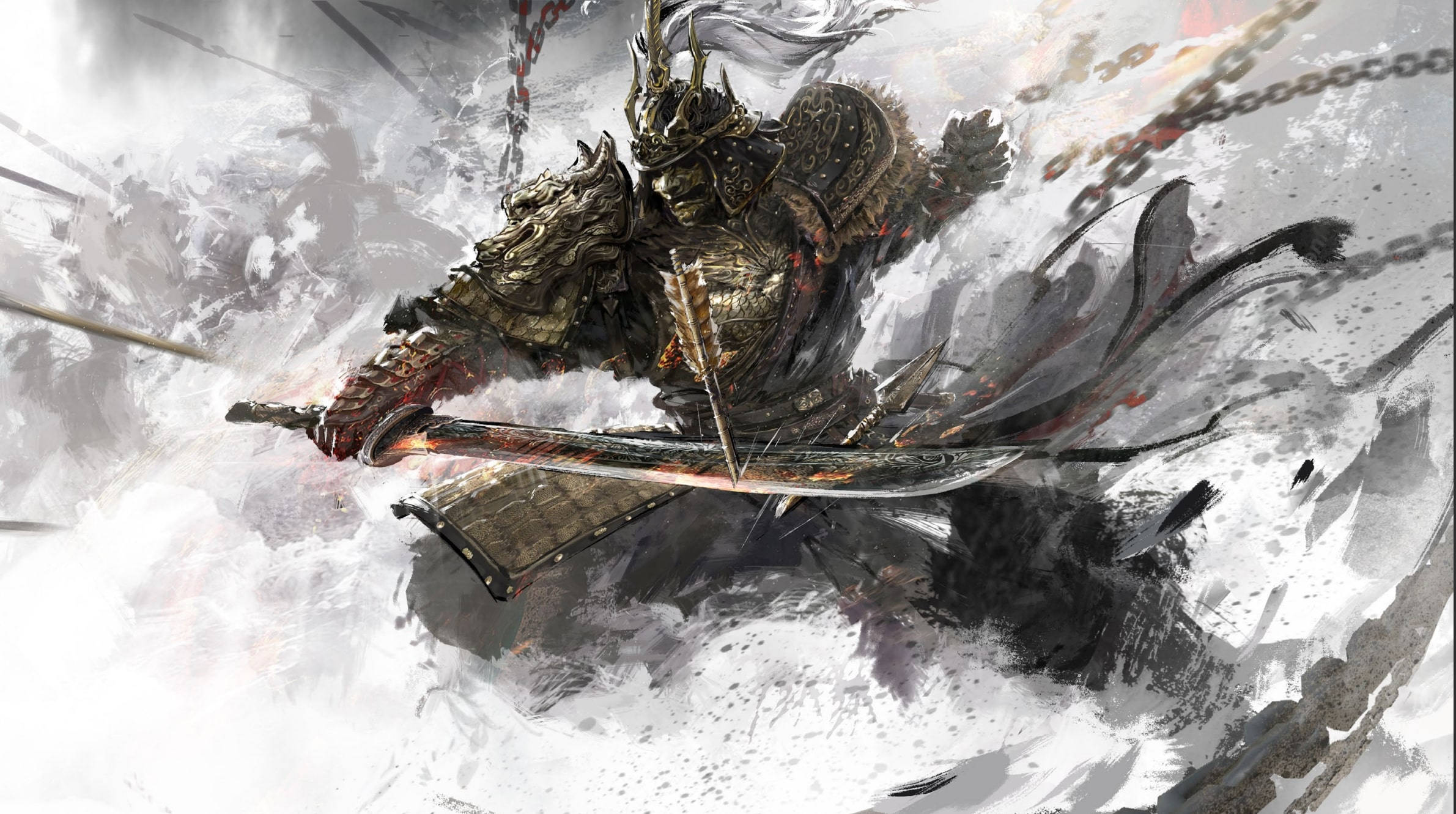 Naraka Bladepoint, samurai warrior, spiked helmet, Full HD Desktop Wallpaper