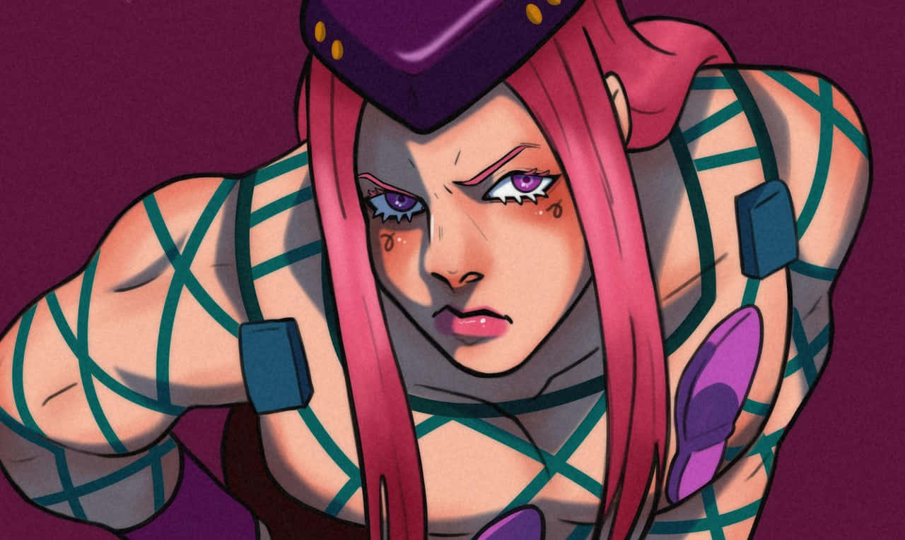 Narciso Anasui, pink hair, purple eyes, HD Desktop Wallpaper