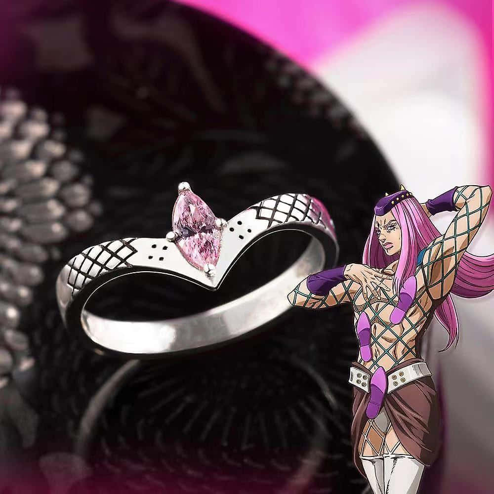 Narciso Anasui, silver ring, pink gemstone, SD Desktop Wallpaper