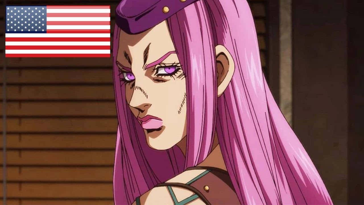 Narciso Anasui, pink hair, purple eyes, HD Desktop Wallpaper