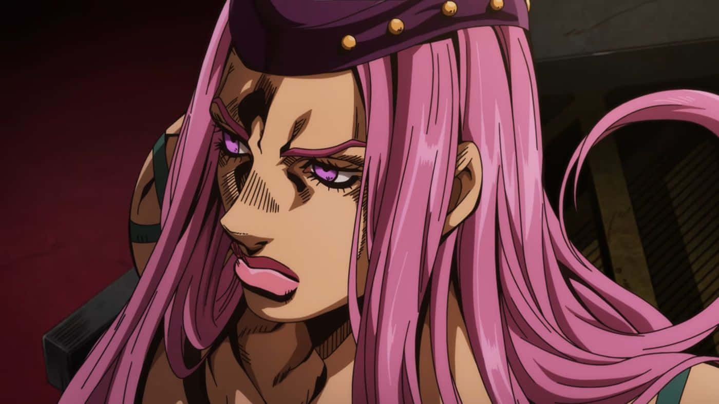 Narciso Anasui, long pink hair, purple eyes, HD Desktop Wallpaper